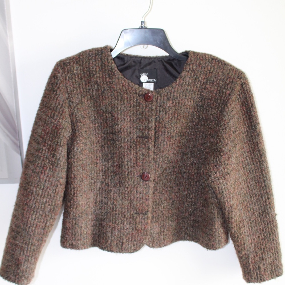 First Option Textured Brown Blazer
